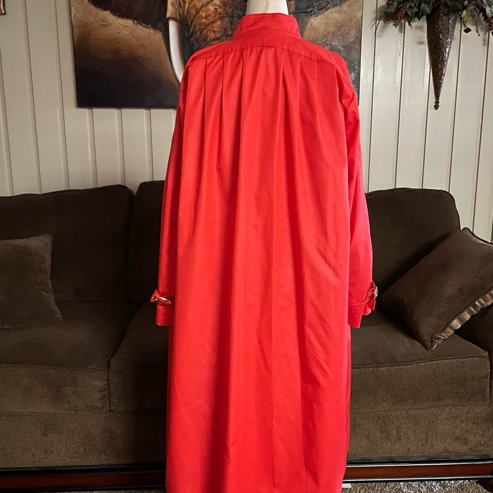 Zanobetti Firenze ~ Women’s X-Large ~ Vintage ~ Italy ~ Red ~ Trench Coat - Picture 14 of 16